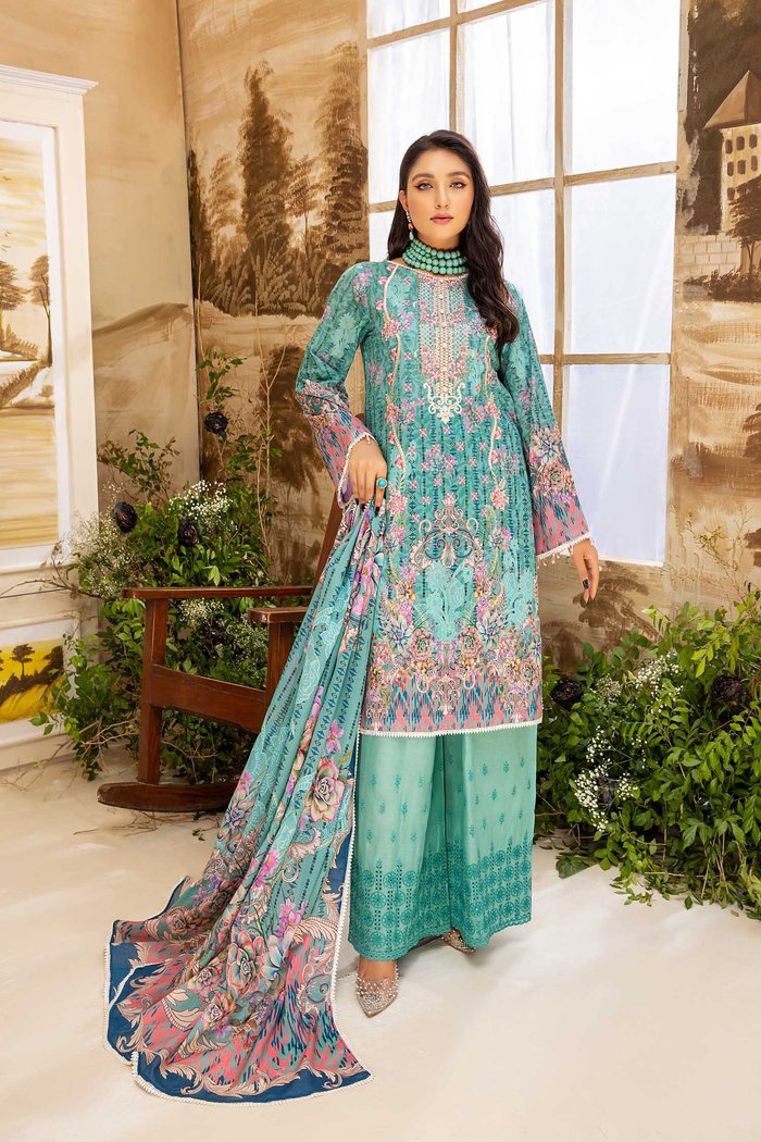 Emory - Digital Printed And Embroidered Lawn 3PC